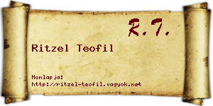 Ritzel Teofil névjegykártya